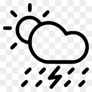 Cloud Rain Rainfall Thunder Daytime Lightning Sun Comments - Sun And Thunder Black & White Clip Art - Free Transparent PNG Clipart Images Download. - Transparent PNG Free Download
