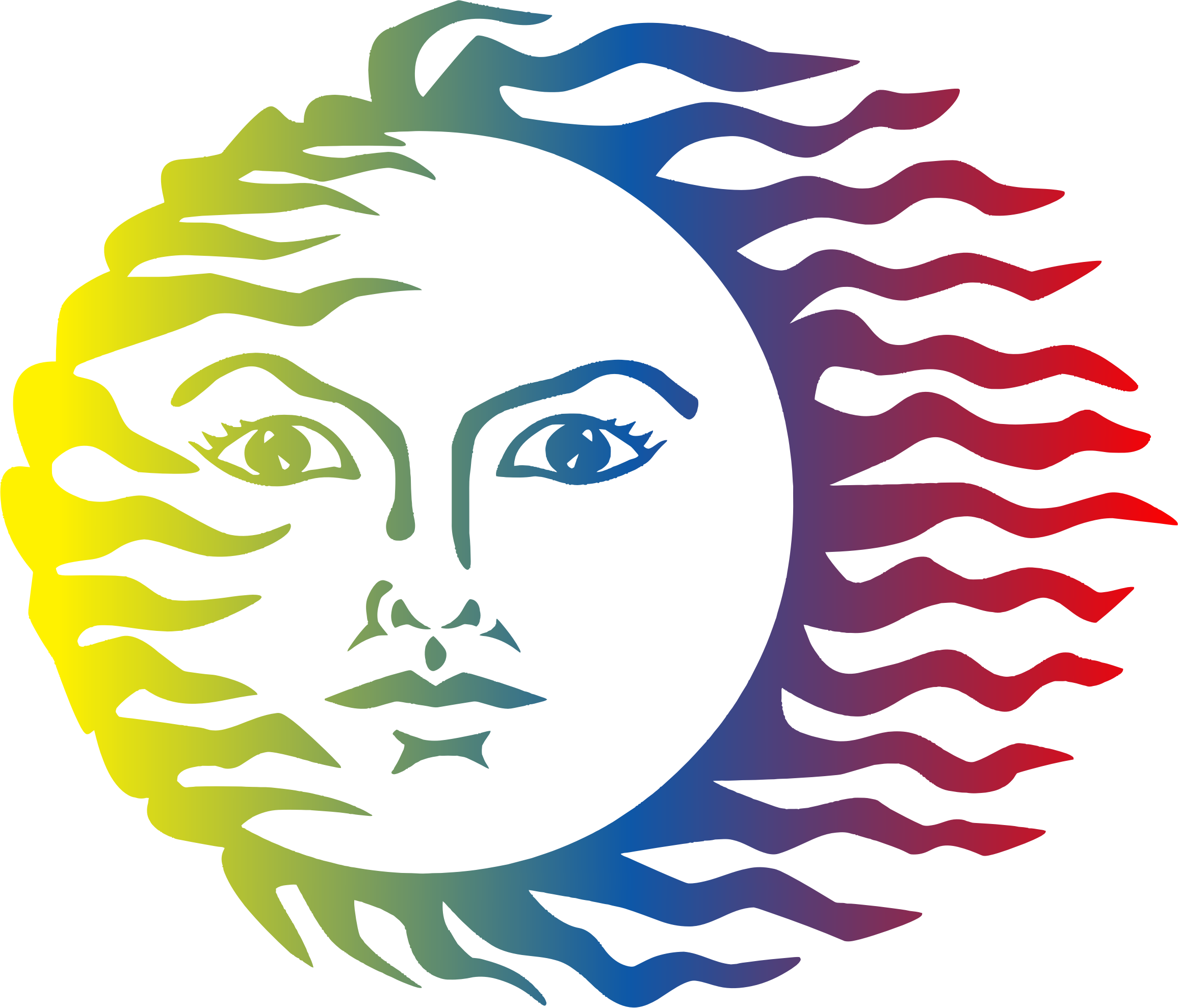 Sun Face - Colorful Sun - Free Transparent PNG Clipart Images Download. - Transparent PNG Free Download