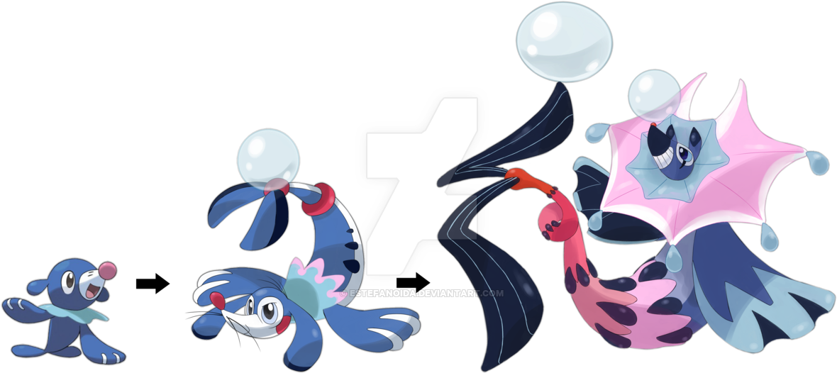 Popplio's Evolutions By Estefanoida - Pokmon Sun Games Nintendo 3ds Video Game - Free Transparent PNG Clipart Images Download. - Transparent PNG Free Download