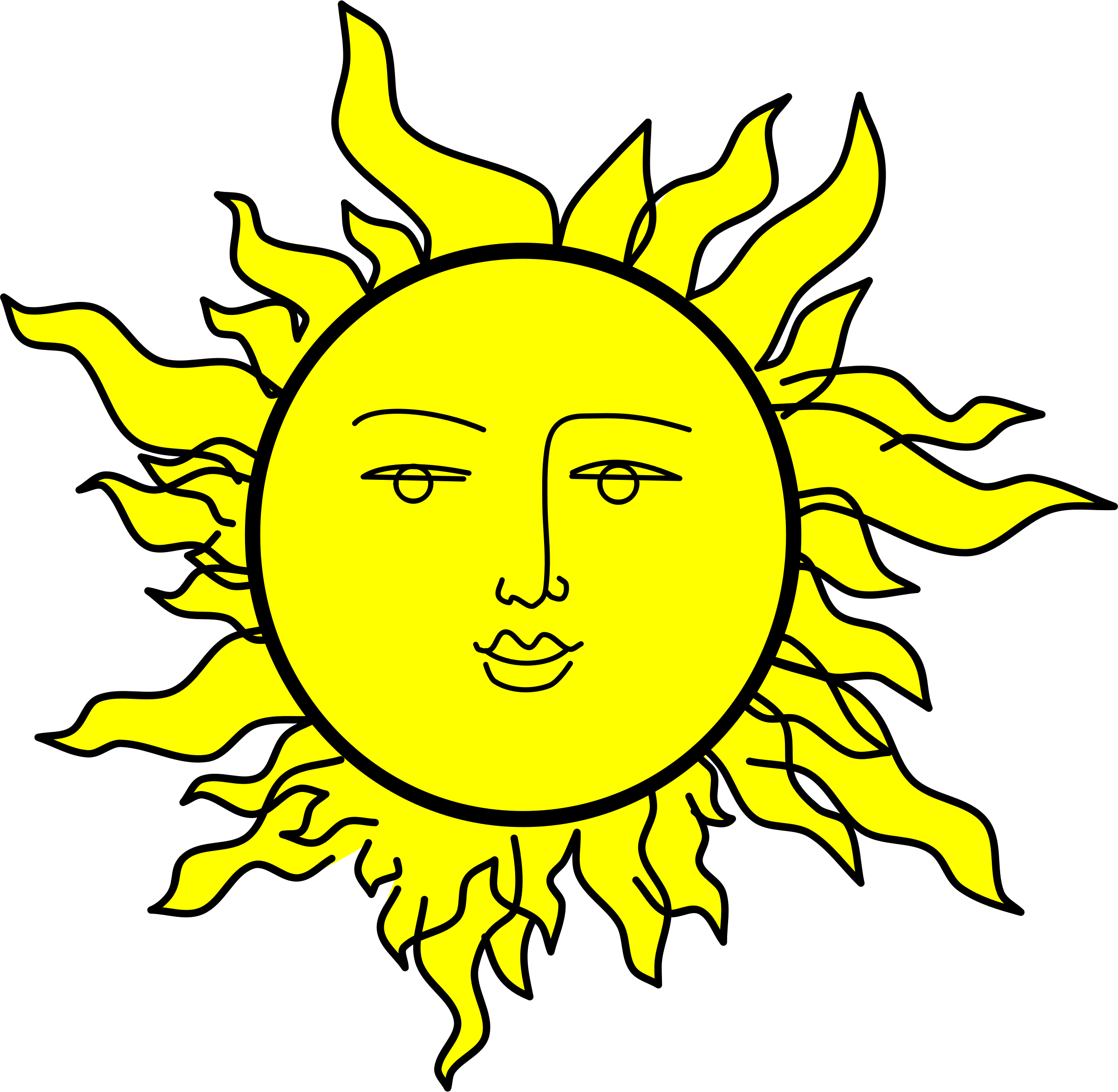 Clipart - Sun With A Face - Free Transparent PNG Clipart Images Download. - Transparent PNG Free Download