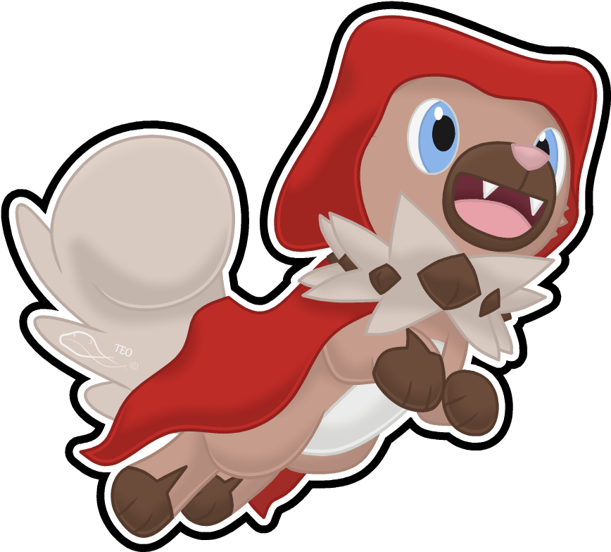 Red Riding Rockruff By The Emerald Otter - Pokémon Sun And Moon - Free Transparent PNG Clipart Images Download. - Transparent PNG Free Download