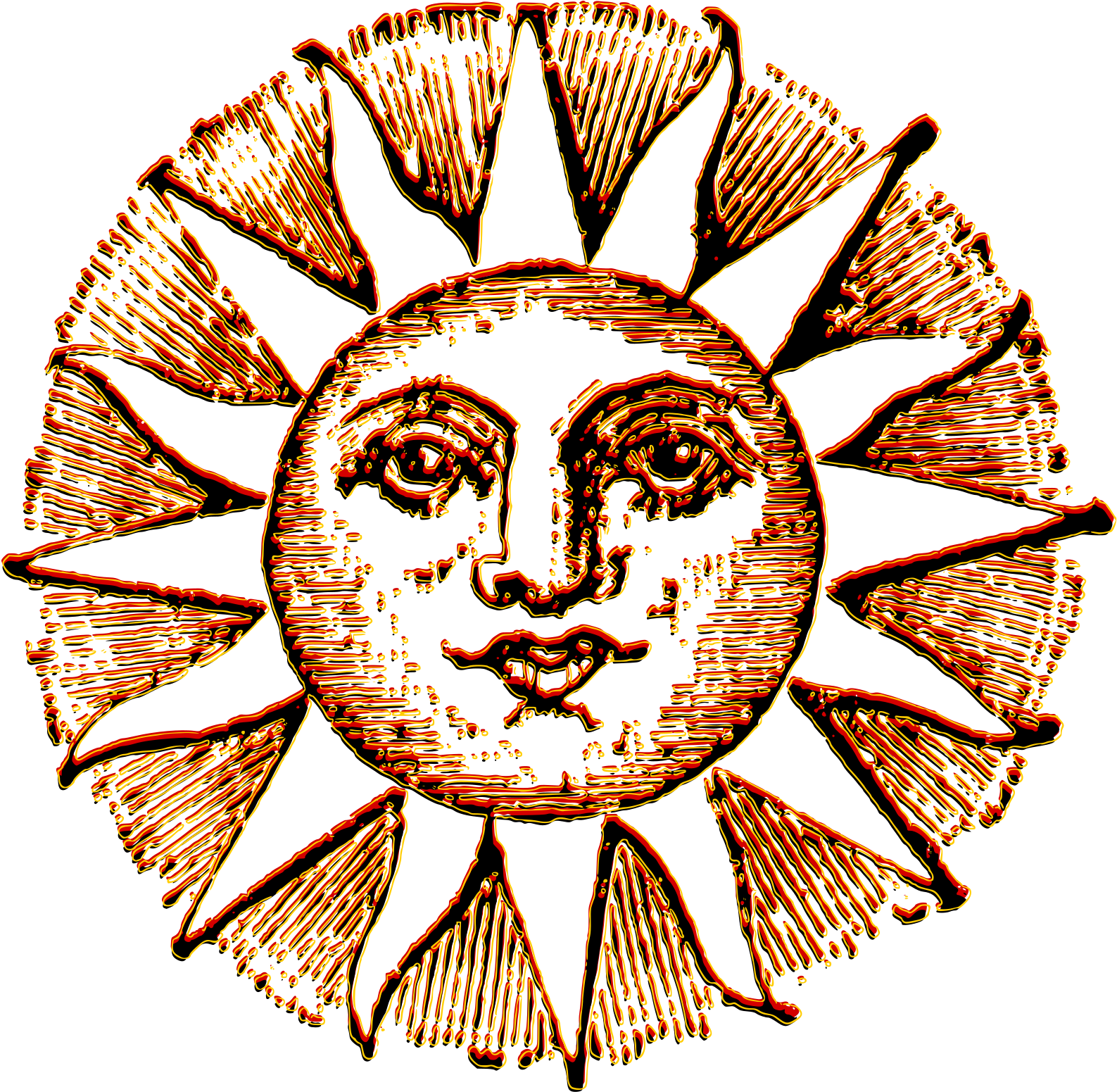Vintage Sun 05 - Sun And Moon Drawing - Free Transparent PNG Clipart Images Download. - Transparent PNG Free Download