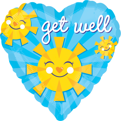 18" Get Well Smiley Suns - 18 Inch Get Well Smiley Suns 2s-flat - Free Transparent PNG Clipart Images Download. - Transparent PNG Free Download