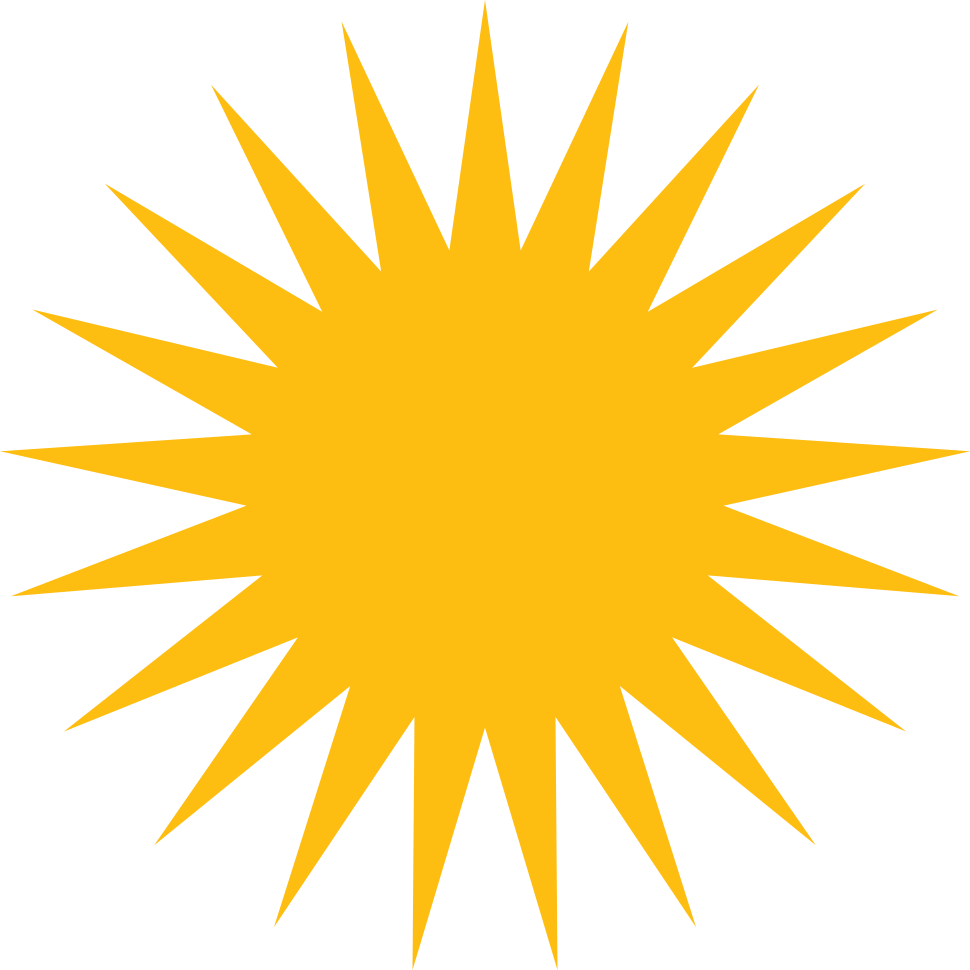 Sun Clipart Images Black And White Colorful Drawing - Kurdistan Sun - Free Transparent PNG Clipart Images Download. - Transparent PNG Free Download