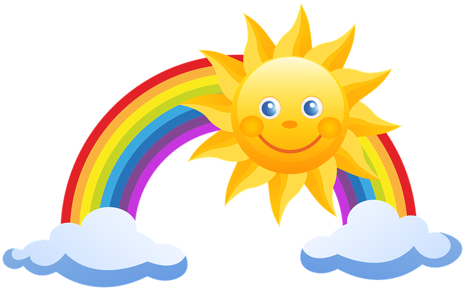 Clipart Black And White A Baby Cloud Or Angel Rainbow - Rainbow With Sun Png - Free Transparent PNG Clipart Images Download. - Transparent PNG Free Download