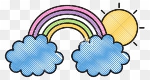 Rainbow Clouds And Sun Weather - Rainbow And Sun Drawing - Free Transparent PNG Clipart Images Download. - Transparent PNG Free Download