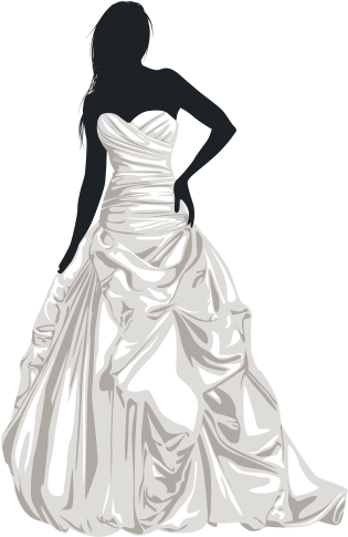 Bride Silhouette Clip Art - Wedding Dresses Png - Free Transparent PNG Clipart Images Download. - Transparent PNG Free Download