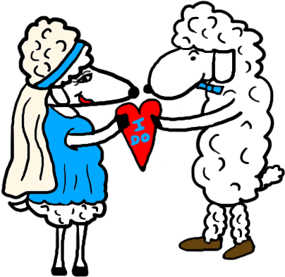 Bride And Groom Clip Art House - Sheep In Wedding Dress - Free Transparent PNG Clipart Images Download. - Transparent PNG Free Download