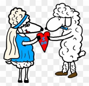 Bride And Groom Clip Art House - Sheep In Wedding Dress - Free Transparent PNG Clipart Images Download. - Transparent PNG Free Download