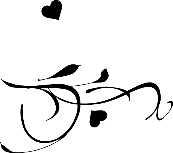 Fancy Heart Clip Art Black And White - Wedding Bird Png - Free Transparent PNG Clipart Images Download. - Transparent PNG Free Download