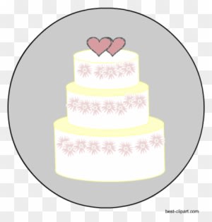 Big Wedding Cake With Two Hearts, Free Png Clip Art - Wedding Cake - Free Transparent PNG Clipart Images Download. - Transparent PNG Free Download