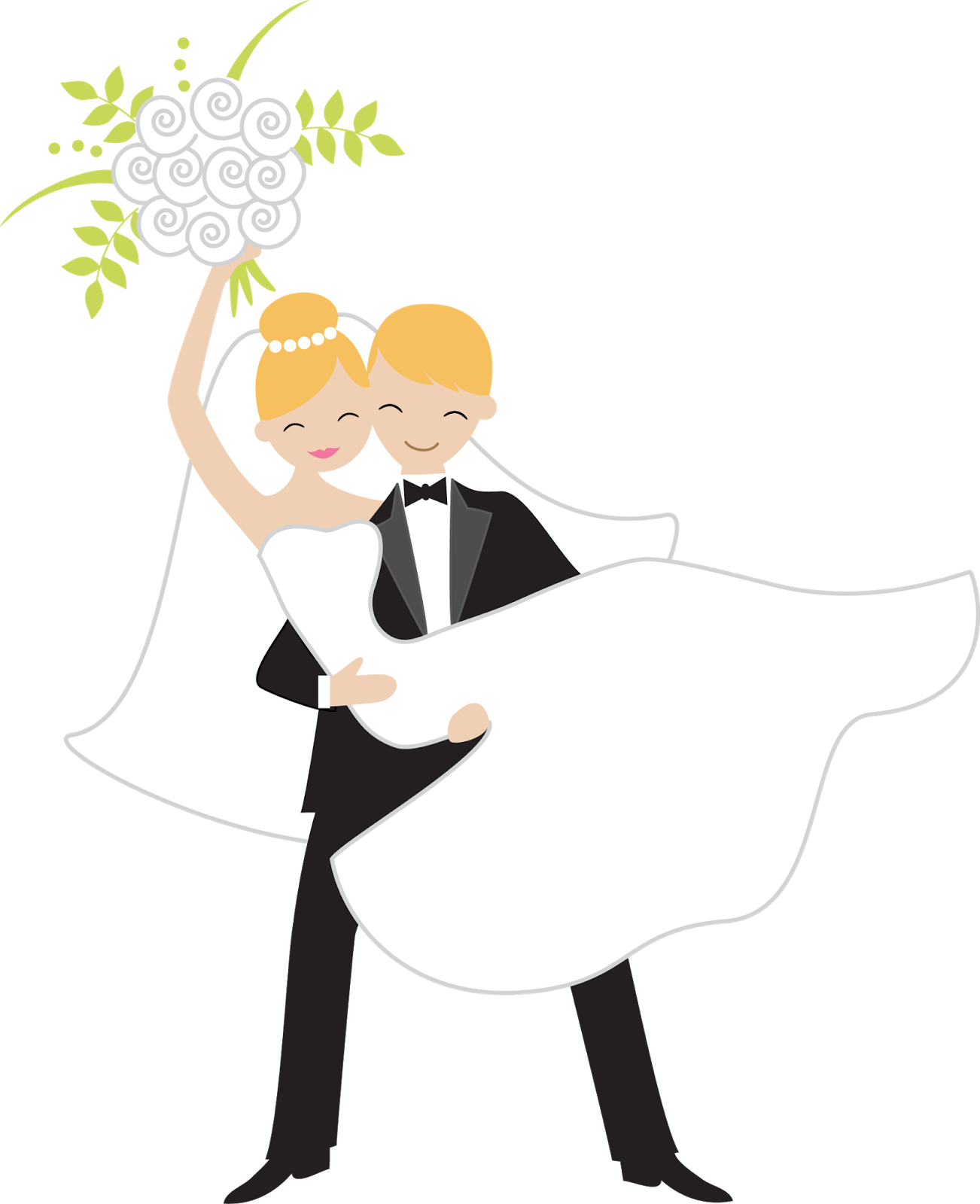 Noivos - Minus - Wedding Bouquet Throwing Cartoon - Free Transparent PNG Clipart Images Download. - Transparent PNG Free Download