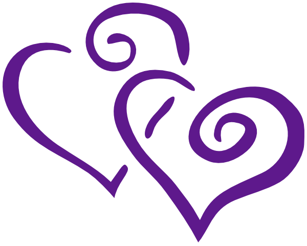 Purple Intertwined Hearts Clip Art - Heart Wedding - Free Transparent PNG Clipart Images Download. - Transparent PNG Free Download