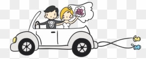 Desenho De Noivinhos Para Convite - Wedding Car Cartoon - Free Transparent PNG Clipart Images Download. - Transparent PNG Free Download