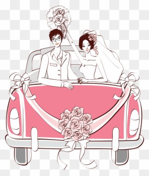 Pink Wedding Car Png Clipart - Wedding Car Drawing - Free Transparent PNG Clipart Images Download. - Transparent PNG Free Download