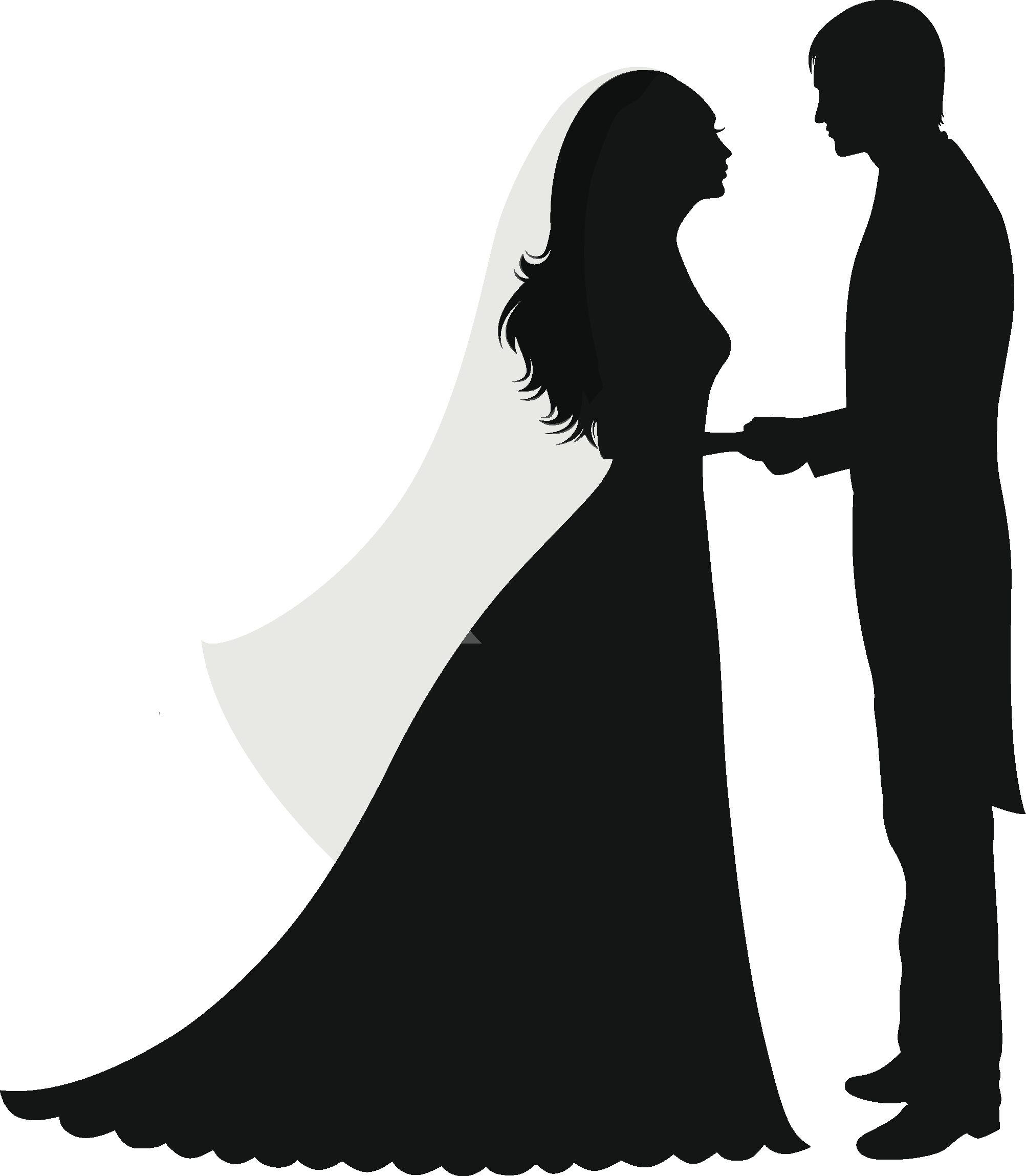 Married Couples, Wedding Cards, Screen Printing, Clip - Wedding Silhouette No Background - Free Transparent PNG Clipart Images Download. - Transparent PNG Free Download