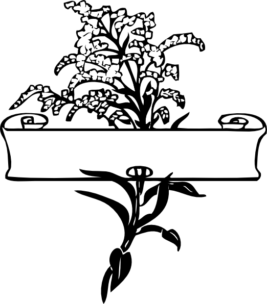 Free Vector Scroll Artwork - Wedding Flowers Clip Art Black And White - Free Transparent PNG Clipart Images Download. - Transparent PNG Free Download