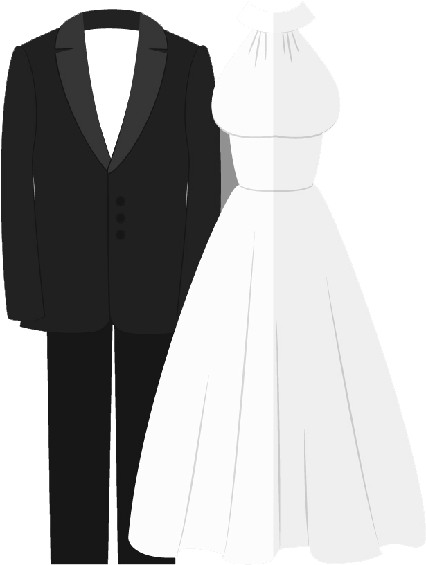Beauty And Salons - Tuxedo & Gown Wedding Invitation - Free Transparent PNG Clipart Images Download. - Transparent PNG Free Download