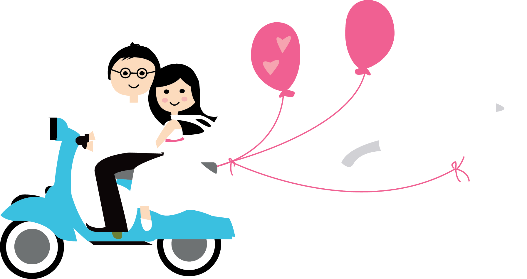Wedding Vespa Kartun - Free Transparent PNG Clipart Images Download. - Transparent PNG Free Download