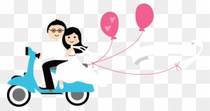Wedding Vespa Kartun - Free Transparent PNG Clipart Images Download. - Transparent PNG Free Download