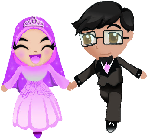 Wedding Couple 1 By Salcybercat - Muslim Wedding Cartoon Png - Free Transparent PNG Clipart Images Download. - Transparent PNG Free Download
