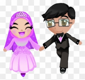 Wedding Couple 1 By Salcybercat - Muslim Wedding Cartoon Png - Free Transparent PNG Clipart Images Download. - Transparent PNG Free Download