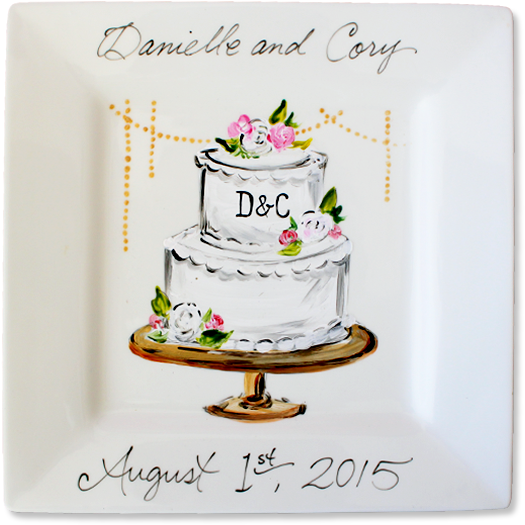Personalized Wedding Cake Plate By Artist Timree Customize - Wedding Cake - Free Transparent PNG Clipart Images Download. - Transparent PNG Free Download
