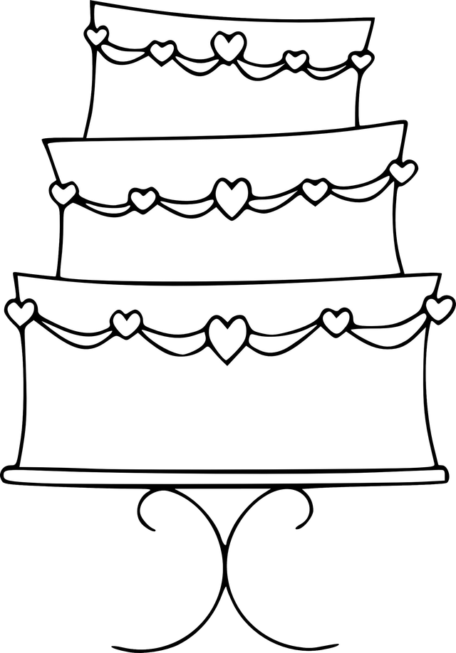 Cake Black And White Wedding Cake Clipart Black And - Wedding Cake Coloring Page - Free Transparent PNG Clipart Images Download. - Transparent PNG Free Download