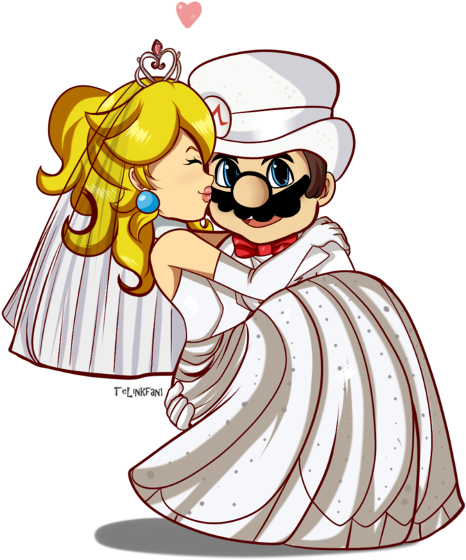 Wedding Mario X Peach By Telinkfan1 - Mario And Peach Wedding - Free Transparent PNG Clipart Images Download. - Transparent PNG Free Download