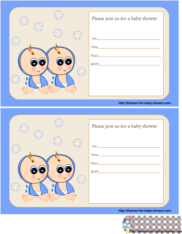 Free Printable Twin Boys Baby Shower Invitations - Wedding Invitation - Free Transparent PNG Clipart Images Download. - Transparent PNG Free Download
