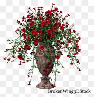 Potted Petunia-red01 By Brokenwing3dstock - Wedding Flowers In Vases Png - Free Transparent PNG Clipart Images Download. - Transparent PNG Free Download