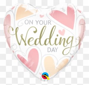 Μπαλόνι Foil Σε Σχήμα Καρδιάς Με Παστέλ Καρδούλες "on - Your Wedding Day - Free Transparent PNG Clipart Images Download. - Transparent PNG Free Download