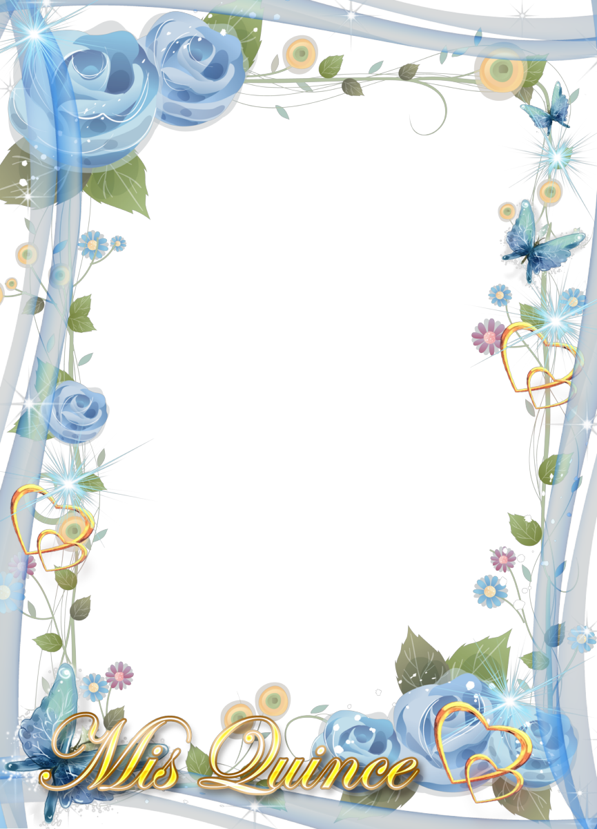 Resultado De Imagen Para Recuadro Con Flores Azules - Wedding Frame Png Blue - Free Transparent PNG Clipart Images Download. - Transparent PNG Free Download