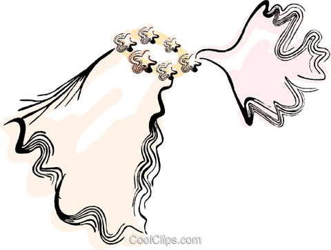 Bridal Veil Royalty Free Vector Clip Art Illustration - Wedding Veil Transparent Clipart - Free Transparent PNG Clipart Images Download. - Transparent PNG Free Download