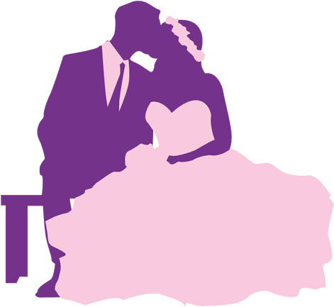 Kissing Clipart Purple - Wedding - Free Transparent PNG Clipart Images Download. - Transparent PNG Free Download