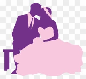 Kissing Clipart Purple - Wedding - Free Transparent PNG Clipart Images Download. - Transparent PNG Free Download