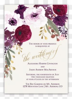 Flower Wedding Invitation Png - Free Transparent PNG Clipart Images Download. - Transparent PNG Free Download