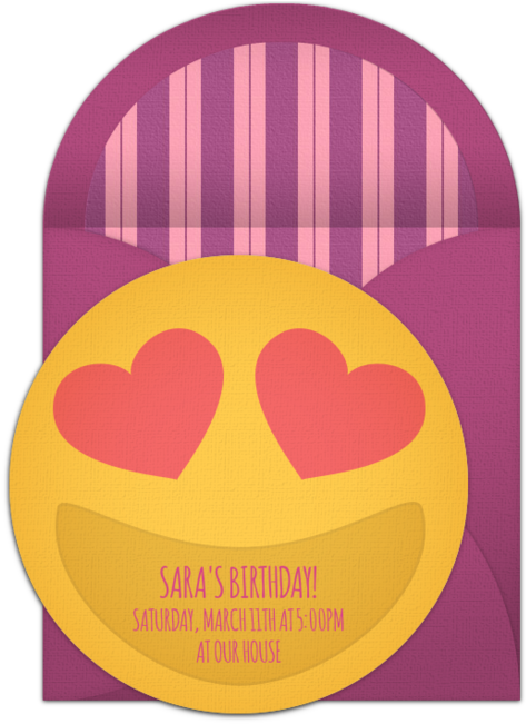 Heart Eyes Smiley Online Invitation - Wedding Invitation - Free Transparent PNG Clipart Images Download. - Transparent PNG Free Download