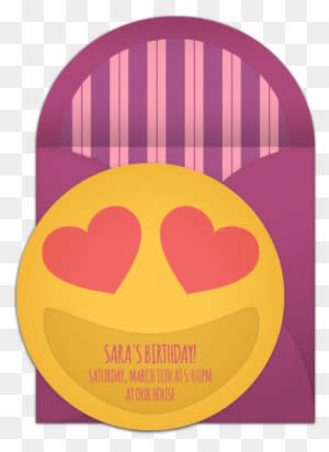Heart Eyes Smiley Online Invitation - Wedding Invitation - Free Transparent PNG Clipart Images Download. - Transparent PNG Free Download