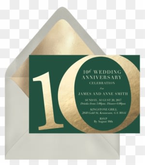 Golden Decade Invitation In Green - Wedding Invitation - Free Transparent PNG Clipart Images Download. - Transparent PNG Free Download