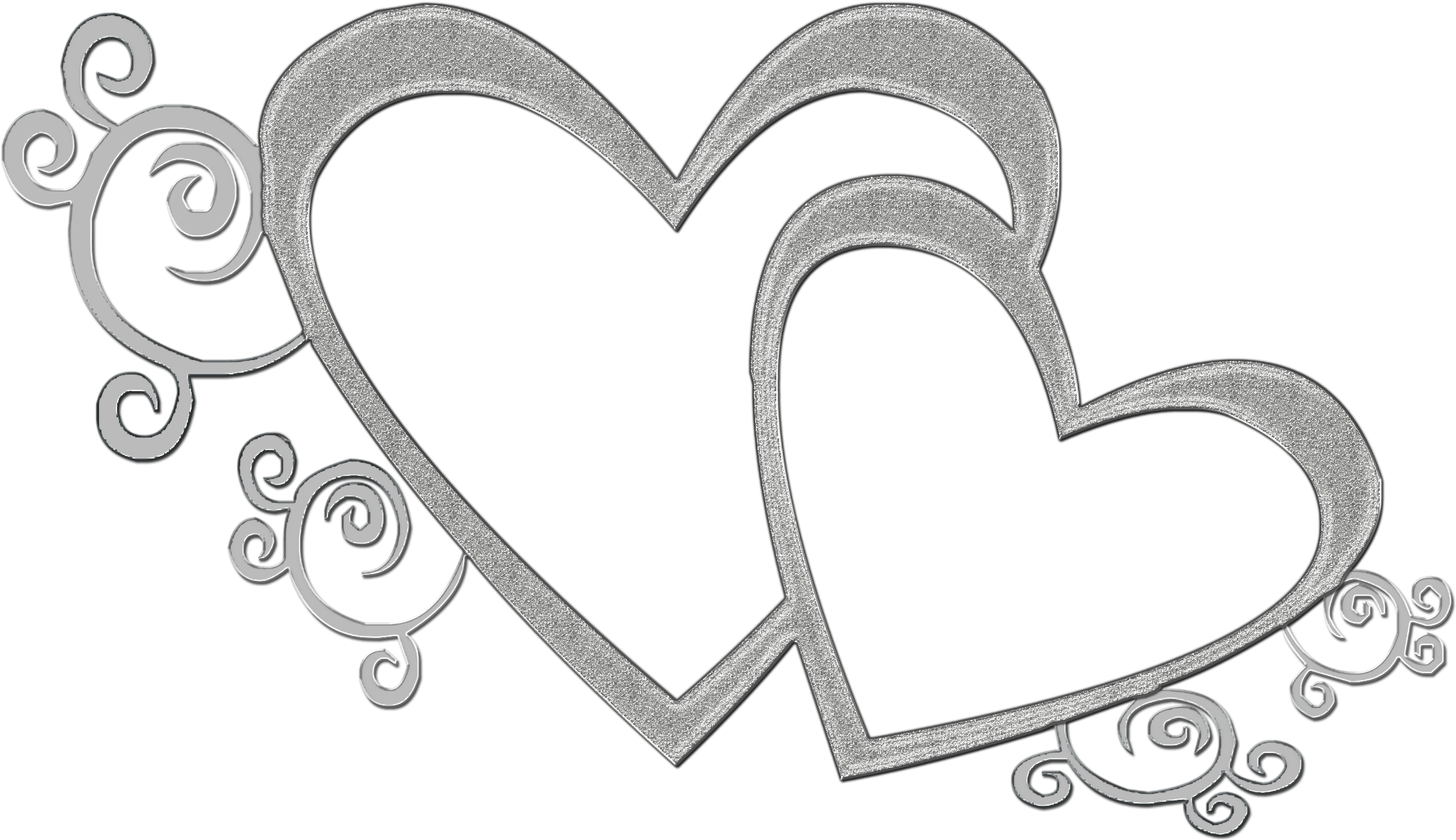 Heart Black And White Double Heart Clipart - Silver Wedding Frame Png - Free Transparent PNG Clipart Images Download. - Transparent PNG Free Download