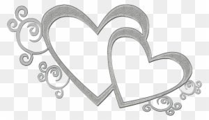 Heart Black And White Double Heart Clipart - Silver Wedding Frame Png - Free Transparent PNG Clipart Images Download. - Transparent PNG Free Download