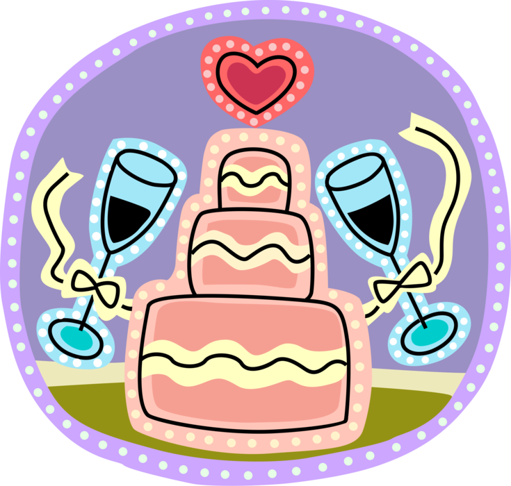Vector Illustration Of Wedding Cake Traditional Cake - Wedding Cake Clip Art - Free Transparent PNG Clipart Images Download. - Transparent PNG Free Download