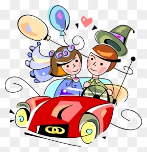 Vector Illustration Of Just Married Husband And Wife - Wedding Anniversary Clipart - Free Transparent PNG Clipart Images Download. - Transparent PNG Free Download