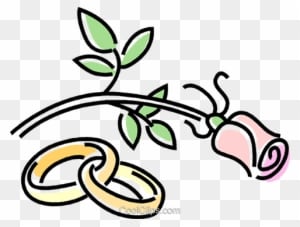 Wedding Rings With A Rose Royalty Free Vector Clip - Free Clip Art Weddings - Free Transparent PNG Clipart Images Download. - Transparent PNG Free Download