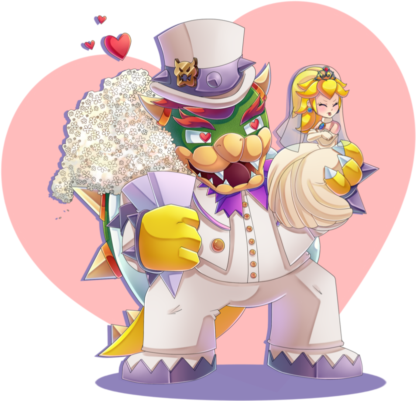 Bowser And Peach Wedding Day [speedpaint] By Cuteytcat - Princess Peach And Bowser Wedding - Free Transparent PNG Clipart Images Download. - Transparent PNG Free Download