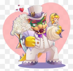 Bowser And Peach Wedding Day [speedpaint] By Cuteytcat - Princess Peach And Bowser Wedding - Free Transparent PNG Clipart Images Download. - Transparent PNG Free Download