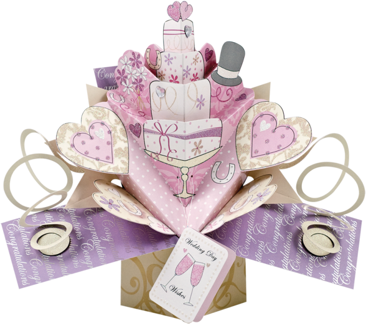 Wedding Day Pop-up Card - Wedding Cake Pop Up Card - Free Transparent PNG Clipart Images Download. - Transparent PNG Free Download