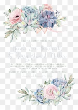 Sweet Succulents Wedding Invitation In Agate - Free Succulent Wedding Invitation Templates - Free Transparent PNG Clipart Images Download. - Transparent PNG Free Download