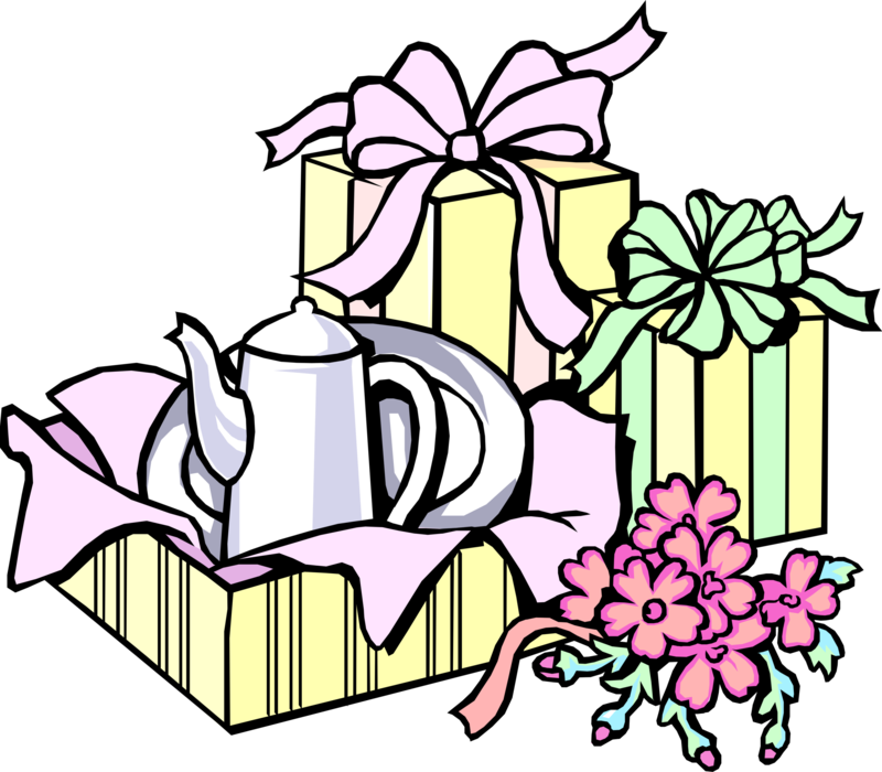Vector Illustration Of Wedding Shower Gifts With Ribbons - Wedding Gifts Clipart - Free Transparent PNG Clipart Images Download. - Transparent PNG Free Download
